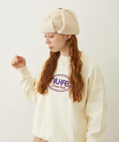 MILKFED.(ミルクフェド)の「BOA FLIGHT CAP(ハット・レディース・グレー/オフホワイト/ブラウン・ONE SIZE)」の9枚目の写真