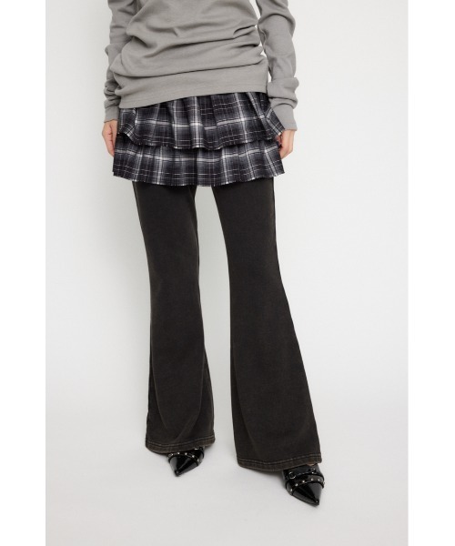 LAGUA GEM（ラグアジェム）の「CHECK FRILL スカート（スカート・レディース・ブラック/ベージュ・SMALL/MEDIUM）」の3枚目の写真