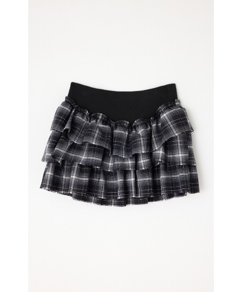 LAGUA GEM（ラグアジェム）の「CHECK FRILL スカート（スカート・レディース・ブラック/ベージュ・SMALL/MEDIUM）」の7枚目の写真