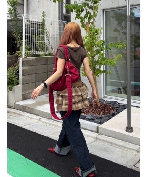 LAGUA GEM（ラグアジェム）の「CHECK FRILL スカート（スカート・レディース・ブラック/ベージュ・SMALL/MEDIUM）」の19枚目の写真