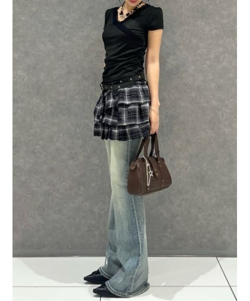 LAGUA GEM（ラグアジェム）の「CHECK FRILL スカート（スカート・レディース・ブラック/ベージュ・SMALL/MEDIUM）」の22枚目の写真
