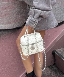 SURYO BIJOU BAG ビジューバッグ ストーン 白 H2502HL101Y088_OFF_WHITE_GOLD_