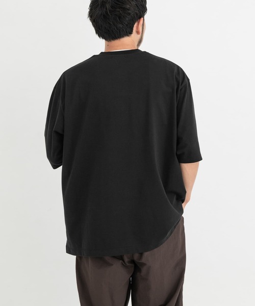 EKAL（エカル）の「『UR TECH』ワイドヘンリーネックTシャツ（Tシャツ/カットソー・メンズ・ネイビー/グレー/ブラック・MEDIUM/LARGE/X-LARGE/SMALL）」の10枚目の写真