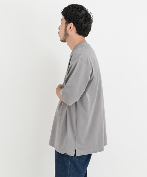 EKAL（エカル）の「『UR TECH』ワイドヘンリーネックTシャツ（Tシャツ/カットソー・メンズ・ネイビー/グレー/ブラック・MEDIUM/LARGE/X-LARGE/SMALL）」の14枚目の写真