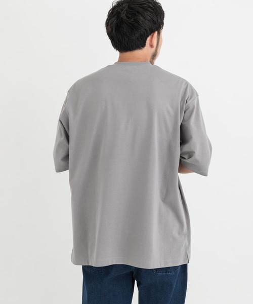 EKAL（エカル）の「『UR TECH』ワイドヘンリーネックTシャツ（Tシャツ/カットソー・メンズ・ネイビー/グレー/ブラック・MEDIUM/LARGE/X-LARGE/SMALL）」の15枚目の写真