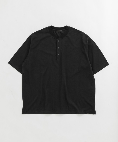 EKAL（エカル）の「『UR TECH』ワイドヘンリーネックTシャツ（Tシャツ/カットソー・メンズ・ネイビー/グレー/ブラック・MEDIUM/LARGE/X-LARGE/SMALL）」の2枚目の写真