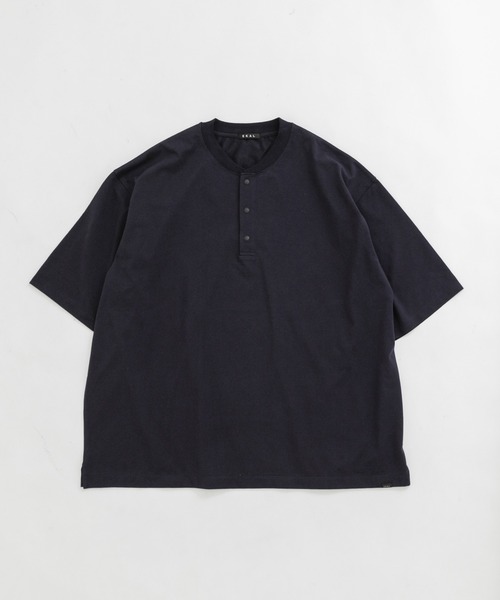 EKAL（エカル）の「『UR TECH』ワイドヘンリーネックTシャツ（Tシャツ/カットソー・メンズ・ネイビー/グレー/ブラック・MEDIUM/LARGE/X-LARGE/SMALL）」の7枚目の写真
