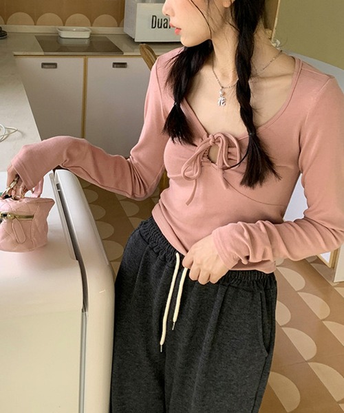 NANEA(ナネア)の「2WAYフロントギャザーロングTシャツ(Tシャツ/カットソー・レディース・ブラック/ピンク/アイボリー・MEDIUM/LARGE/X-LARGE)」の20枚目の写真