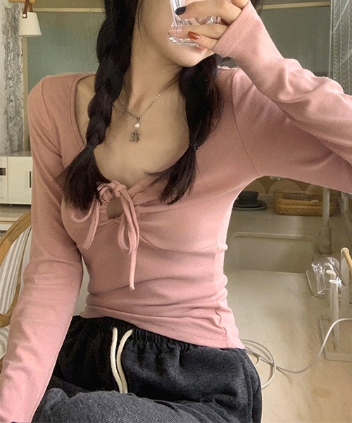 NANEA(ナネア)の「2WAYフロントギャザーロングTシャツ(Tシャツ/カットソー・レディース・ブラック/ピンク/アイボリー・MEDIUM/LARGE/X-LARGE)」の21枚目の写真