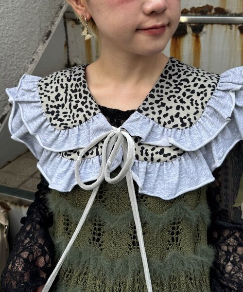 be ttyさん専用ゴスペル レオパード フリルパフスリーブトップス be