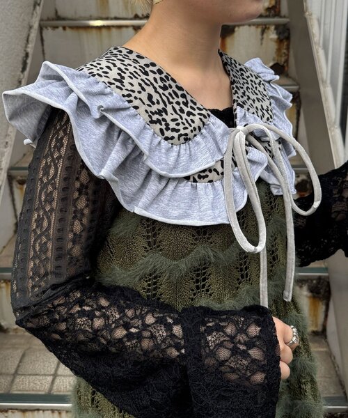 CIAOPANIC(チャオパニック)の「レオパードフリルつけ襟(その他小物・レディース・カーキ/グレー/ブラウン・ONE SIZE)」の5枚目の写真