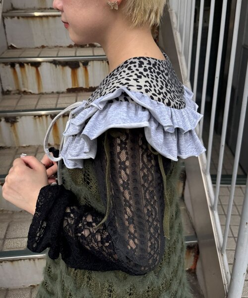 CIAOPANIC(チャオパニック)の「レオパードフリルつけ襟(その他小物・レディース・カーキ/グレー/ブラウン・ONE SIZE)」の7枚目の写真