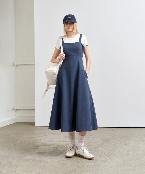 GENERAL IDEA（ジェネラルアイデア）の「GENERAL IDEA/ジェネラルアイディア sleeveless flare long one-piece ワンピ-ス（ワンピース・レディース・ブラック/ネイビー・L/S/M）」の2枚目の写真