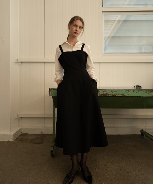 GENERAL IDEA（ジェネラルアイデア）の「GENERAL IDEA/ジェネラルアイディア sleeveless flare long one-piece ワンピ-ス（ワンピース・レディース・ブラック/ネイビー・L/S/M）」の6枚目の写真