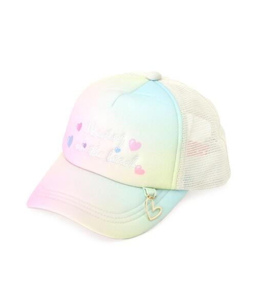 SHOO・LA・RUE（シューラルー）の「ハートチャームメッシュキャップ（キャップ・キッズ・サックスブルー/パープル系1・99）」の3枚目の写真