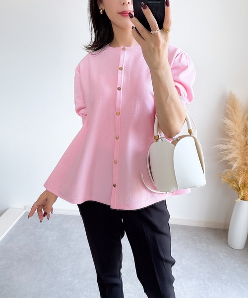 &. NOSTALGIA（アンドドットノスタルジア）の「【ZOZO限定】ハーフスリーブフレアカーディガン（カーディガン/ボレロ・レディース・ピンク/ブラック/ホワイト・M）」の18枚目の写真