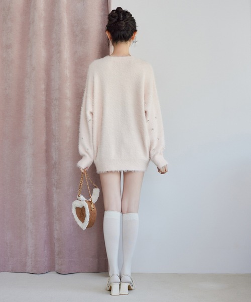 premium order】ビジューフェザーロングカーディガン