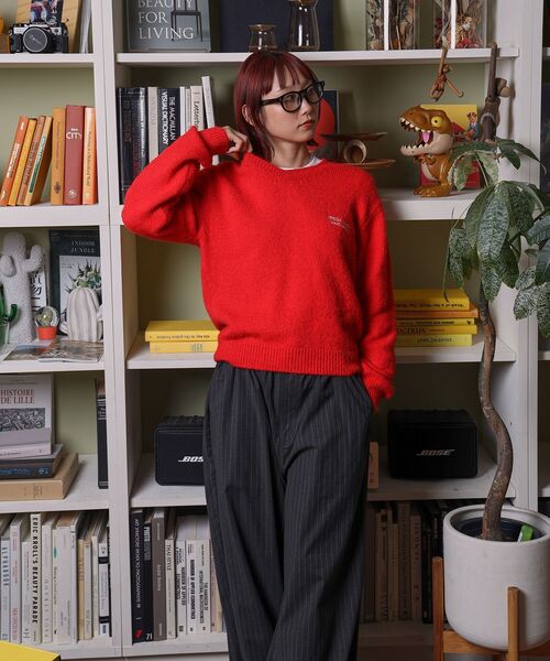 FFEIN（フェイン）の「【FFEIN（フェイン）】ワンポイントVネックウール混ニット / ウール ニット Vネック 短丈 刺繍 ワンポイント 短丈（ニット/セーター・メンズ・グレー/ブルー/レッド/ブラウン/ブラック/ネイビー・SMALL/MEDIUM/LARGE）」の12枚目の写真