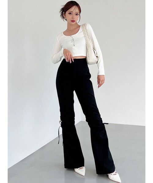 RESEXXY(リゼクシー)の「ポイントギャザースリムパンツ(その他パンツ・レディース・ブラック/ブラウン・FREE)」の7枚目の写真