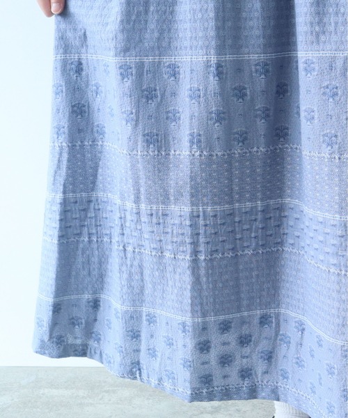 bulle de savon(ビュルデサボン)の「noble flower ジャカード ジャンパースカート(ジャンパースカート・レディース・ブルーグレー/アイボリー・FREE)」の20枚目の写真