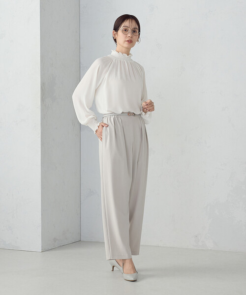 COMME CA ISM(コムサイズム)の「ワイド テーパードシルエットパンツ(その他パンツ・レディース・チャコール/グレイッシュベージュ・LARGE/MEDIUM)」の9枚目の写真