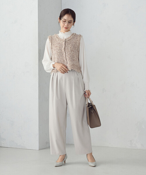 COMME CA ISM(コムサイズム)の「ワイド テーパードシルエットパンツ(その他パンツ・レディース・チャコール/グレイッシュベージュ・LARGE/MEDIUM)」の10枚目の写真