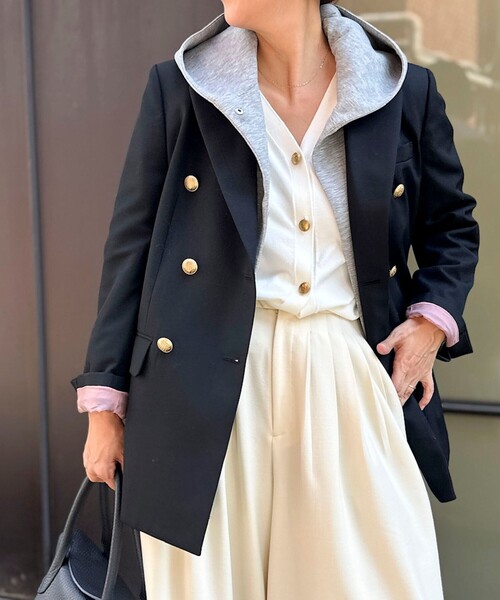 セットアップ対応》ウォッシャブルエアボールフードブルゾン（ブルゾン