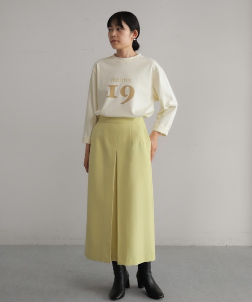 ポリエステルツイル ボックスタックスカート（スカート）｜Blanc Bleu