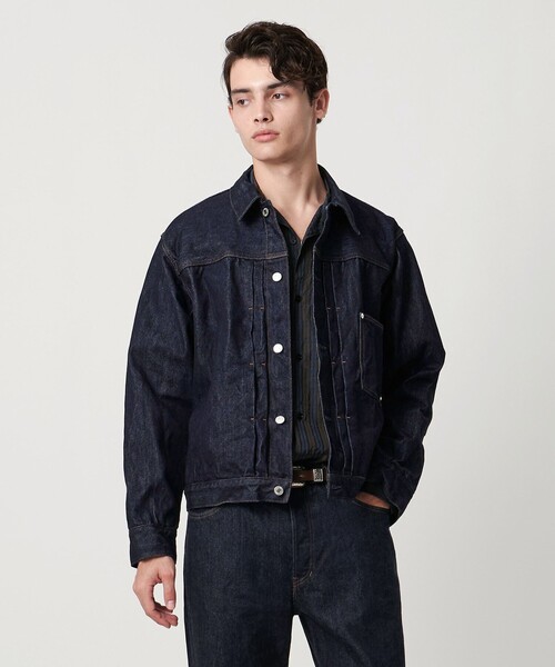 UNITED ARROWS（ユナイテッドアローズ）の「シオタ スビンコットン デニム トラッカージャケット「SLOW &　」（デニムジャケット・メンズ・ネイビー/ダークグレー・L/M/S/XL）」の2枚目の写真