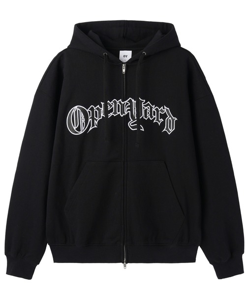 OY(オーワイ)の「『OY/オーワイ』OLD LEATHER PATCH HOODIE ZIP UP/オールドレザーパッチジップアップパーカー(パーカー・レディース・ブラック・L/M)」の8枚目の写真