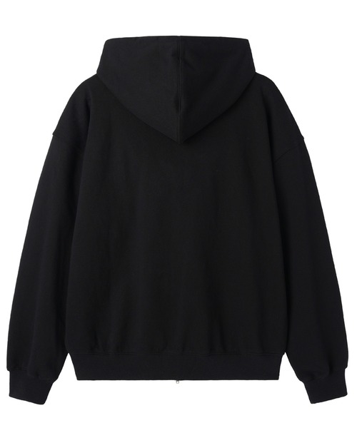 OY(オーワイ)の「『OY/オーワイ』OLD LEATHER PATCH HOODIE ZIP UP/オールドレザーパッチジップアップパーカー(パーカー・レディース・ブラック・L/M)」の9枚目の写真