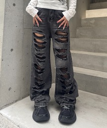 KsG（ケーエスジー）の「ブラックサイドベルトカーゴパンツ（デニム