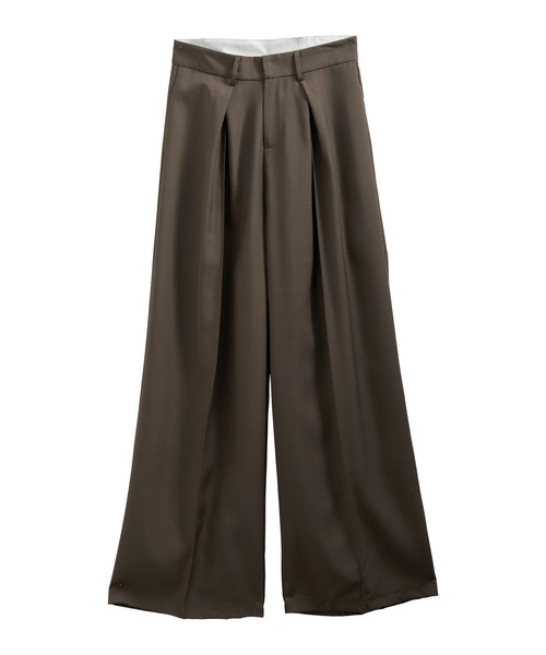 nouvellemoi(ヌーベルモイ)の「ダブルタックヘビーワイドスラックスパンツ(その他パンツ・レディース・グレー/ブラウン/ベージュ/ブラック・L/M/S)」の13枚目の写真