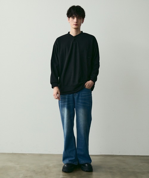 Shoowtime(ショウタイム)の「Snap Detail Pullover Long Sleeve Tee / スナップボタンデザインカットソー(Tシャツ/カットソー・メンズ・ブラック・MEDIUM/LARGE/X-LARGE)」の11枚目の写真