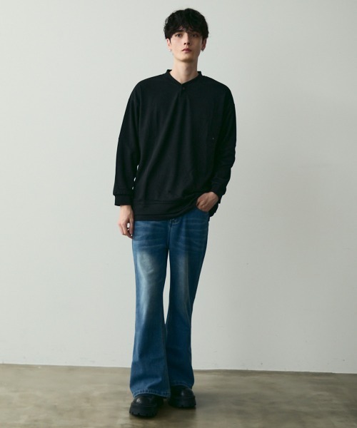 Shoowtime(ショウタイム)の「Snap Detail Pullover Long Sleeve Tee / スナップボタンデザインカットソー(Tシャツ/カットソー・メンズ・ブラック・MEDIUM/LARGE/X-LARGE)」の13枚目の写真