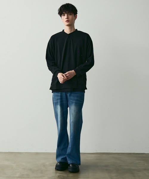 Shoowtime(ショウタイム)の「Snap Detail Pullover Long Sleeve Tee / スナップボタンデザインカットソー(Tシャツ/カットソー・メンズ・ブラック・MEDIUM/LARGE/X-LARGE)」の14枚目の写真