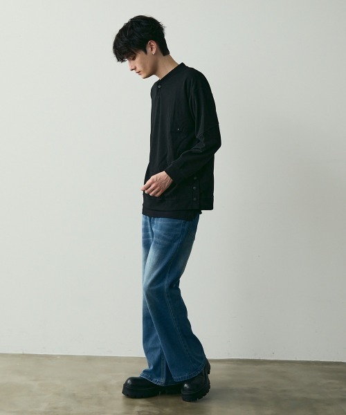 Shoowtime(ショウタイム)の「Snap Detail Pullover Long Sleeve Tee / スナップボタンデザインカットソー(Tシャツ/カットソー・メンズ・ブラック・MEDIUM/LARGE/X-LARGE)」の16枚目の写真