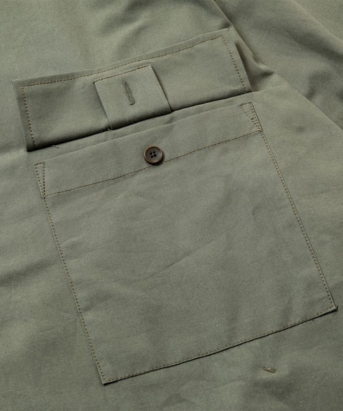 meanswhile（ミーンズワイル）の「Uniform Poplin Officer's SH（シャツ/ブラウス・メンズ・グリーン系・3(L)/2(M)）」の5枚目の写真