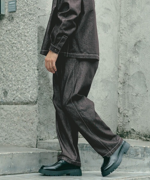 RAGEBLUE(レイジブルー)の「【BREEZY DENIM】ステッチデニムパンツ【セットアップ対応】(デニムパンツ・メンズ・ブルー/ブラック・MEDIUM/LARGE)」の18枚目の写真