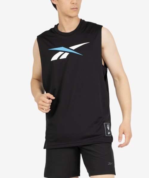 Reebok（リーボック）の「バスケットボール スリーブレスシャツ / BB SL TANK（タンクトップ・メンズ・ブラック/グリーン・LARGE/MEDIUM/SMALL/X-LARGE）」の2枚目の写真