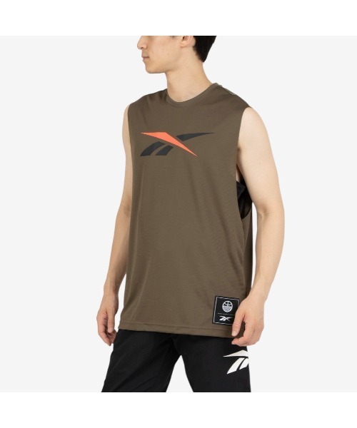 Reebok（リーボック）の「バスケットボール スリーブレスシャツ / BB SL TANK（タンクトップ・メンズ・ブラック/グリーン・LARGE/MEDIUM/SMALL/X-LARGE）」の3枚目の写真