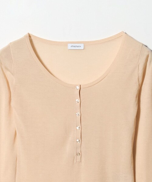 ATTISESSION(アティセッション)の「<ATTISESSION>ヘンリーネック プルオーバー トップス(ニット/セーター・レディース・グレー系/ブラック/ベージュ・FREE)」の18枚目の写真
