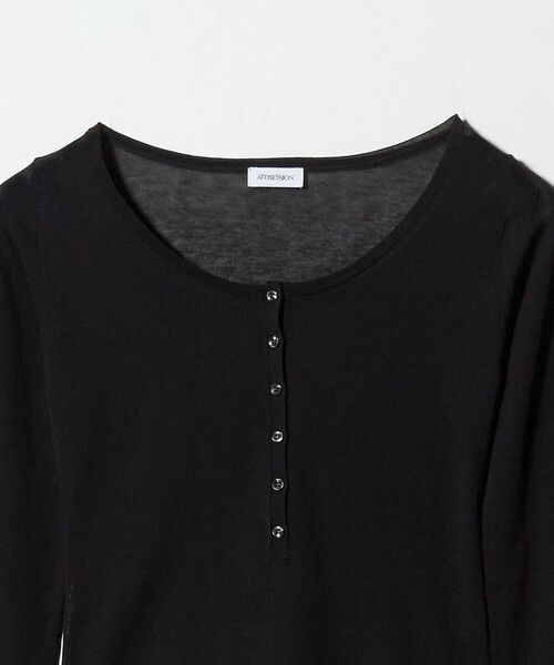 ATTISESSION(アティセッション)の「<ATTISESSION>ヘンリーネック プルオーバー トップス(ニット/セーター・レディース・グレー系/ブラック/ベージュ・FREE)」の22枚目の写真