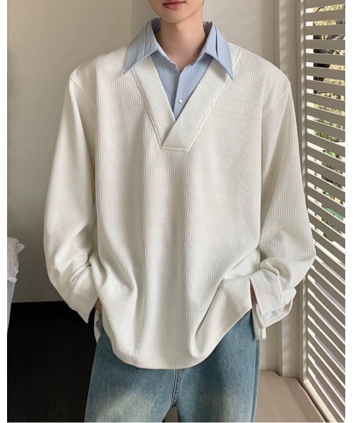 Otte(オッテ)の「シャツレイヤードトップス(シャツ/ブラウス・メンズ・ブラック/ホワイト・LARGE/MEDIUM/X-LARGE)」の16枚目の写真