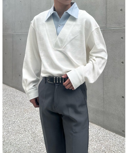 Otte(オッテ)の「シャツレイヤードトップス(シャツ/ブラウス・メンズ・ブラック/ホワイト・LARGE/MEDIUM/X-LARGE)」の17枚目の写真