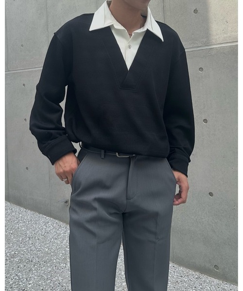 Otte(オッテ)の「シャツレイヤードトップス(シャツ/ブラウス・メンズ・ブラック/ホワイト・LARGE/MEDIUM/X-LARGE)」の9枚目の写真