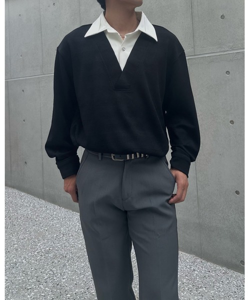 Otte(オッテ)の「シャツレイヤードトップス(シャツ/ブラウス・メンズ・ブラック/ホワイト・LARGE/MEDIUM/X-LARGE)」の20枚目の写真