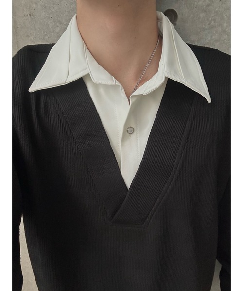 Otte(オッテ)の「シャツレイヤードトップス(シャツ/ブラウス・メンズ・ブラック/ホワイト・LARGE/MEDIUM/X-LARGE)」の19枚目の写真