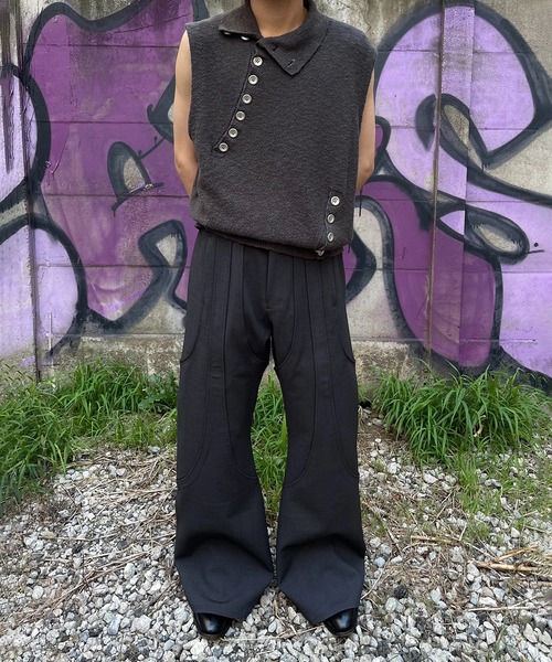 4TUCK FLARE PANTS(スラックス)|GOAT ESSENCE(ゴートエッセンス 4TUCK FLARE PANTS(スラックス)|GOAT ESSENCE(ゴートエッセンス