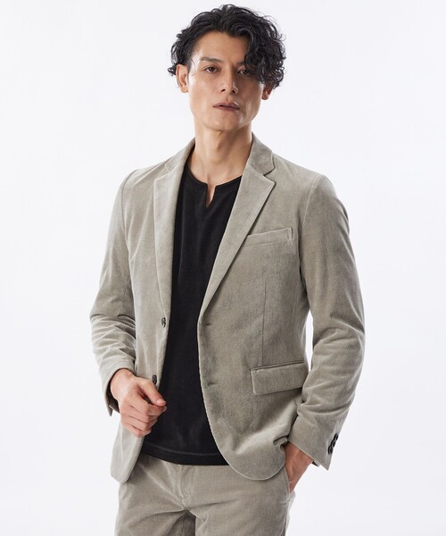 EPOCA UOMO(エポカウォモ)の「【セットアップ対応】細コーデュロイジャケット(テーラードジャケット・メンズ・ダークネイビー/ベージュ系その他2・48/46)」の2枚目の写真